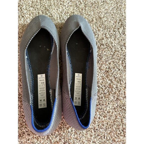 Rothy's The Point Flax Birdseye Flats Washable Gray (No Insoles) Size 8W - Picture 4 of 8